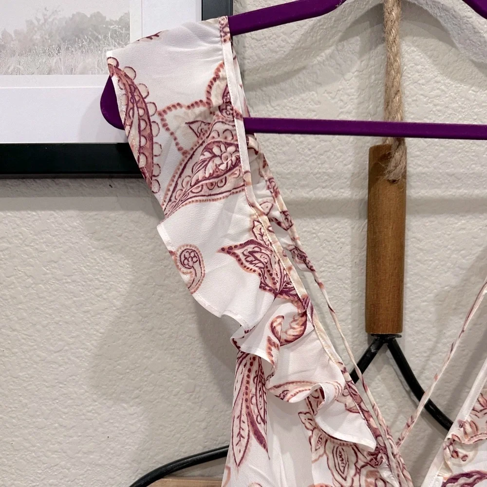 New! Cupshe Boho Mini Dress Paisley Print Size Medium - Picture 5 of 16